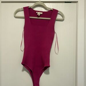 Pink Ribbed Bodysuit